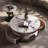 Light luxury rock plate round coffee table