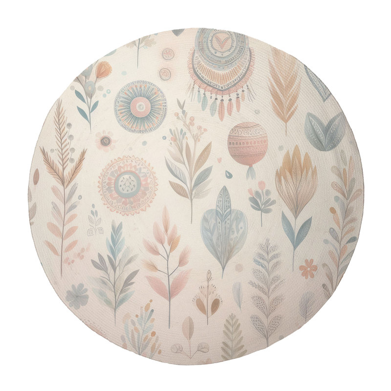 Subtle Boho Vibes Braided Rug, Round 5'