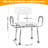 500 lbs Heavy Duty Adjustable Bath Chair with Arms & Back