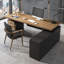 Bureau en bois massif à 3 tiroirs Burlywood, bureau Burlywood-583292973-583292961