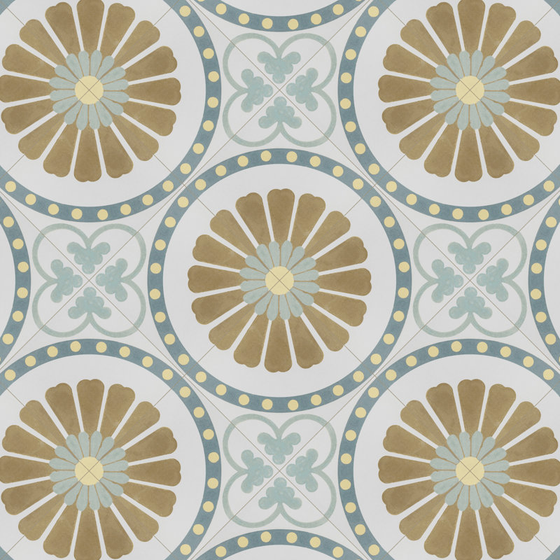 Revival 8" x 8" Ceramic Patterned Wall & Floor Tile