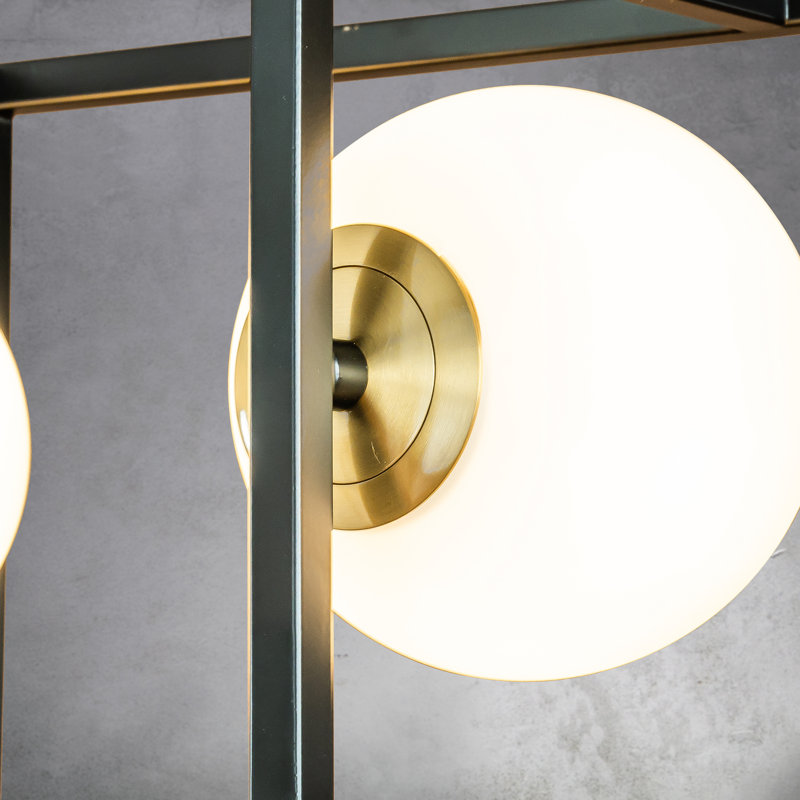 Luminaire industriel carré / rectangulaire en forme de lustre à bulles 4 lumières Kyzen