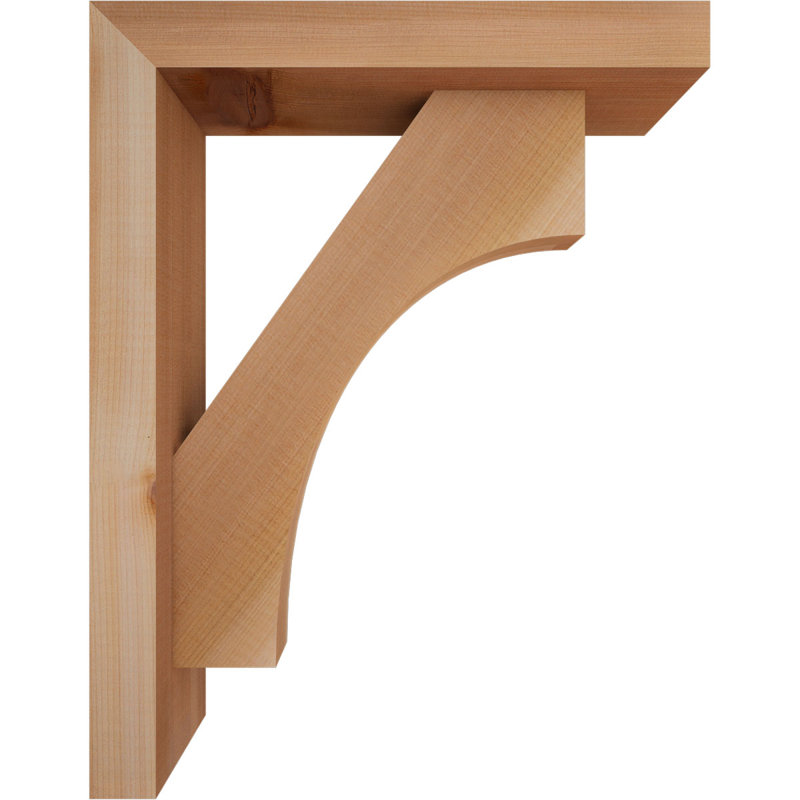 Westlake Block Bracket w/ Offset Brace, 18 x 14, 3 1/2"W Western Red Cedar (Smooth)