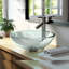 Lavabo de salle de bain vasque circulaire en verre trempé-1011901427