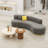 Simple Light Luxury Grey Curved Sofa