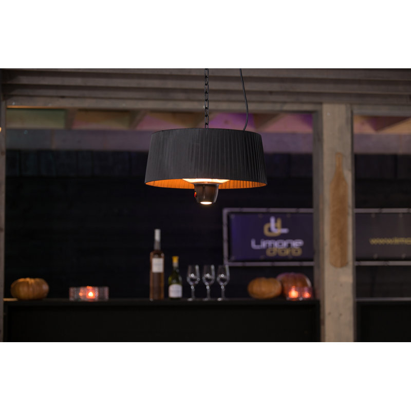 Artix Electric Hanging Patio Heater, Matte Black