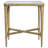 Angela Rectangular Marble Top Side Table White and Gold
