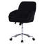 Chaise de travail ergonomique Home Base - base en métal, siège en velours doux, dossier en relief, coussin pivotant noir confortable pour bureau,-132960751