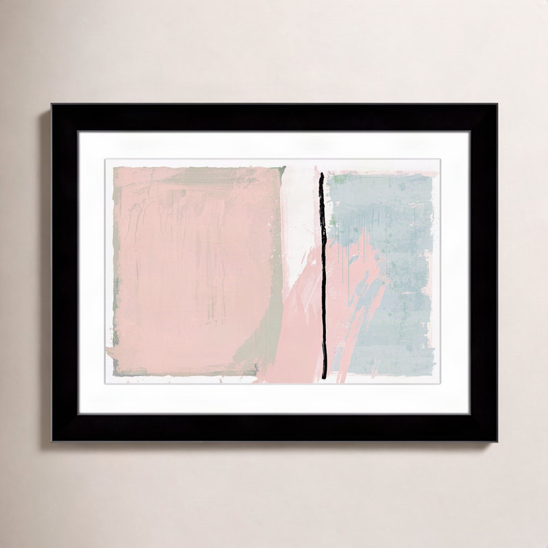 Estampe « Pastel Opulance » de Casa Fine Arts, Blanc, Cube noir encadré, H 18,5 po x l 24,5 po x P 1,25 po