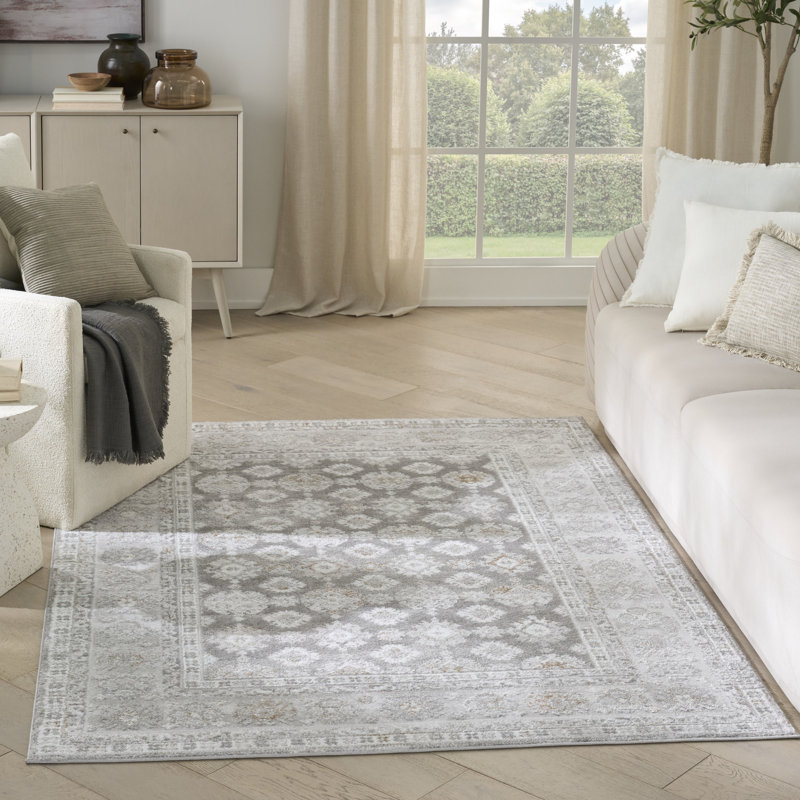 Leuchte 4' x 6' Grey Vintage Indoor Rug, Rectangle 4' x 6'