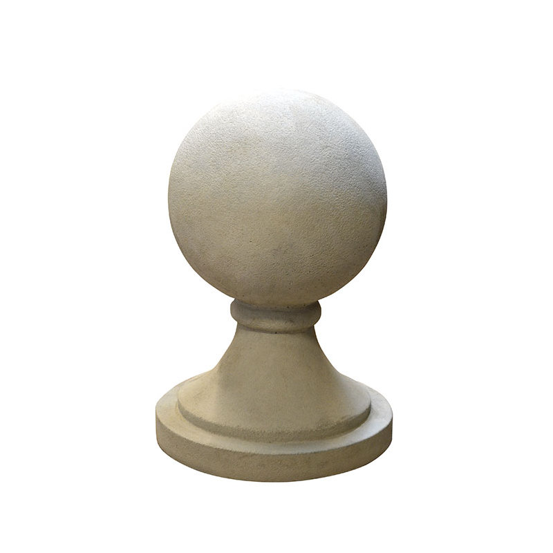 Large Sphere Round Base Finial Statue, Nero Nuovo