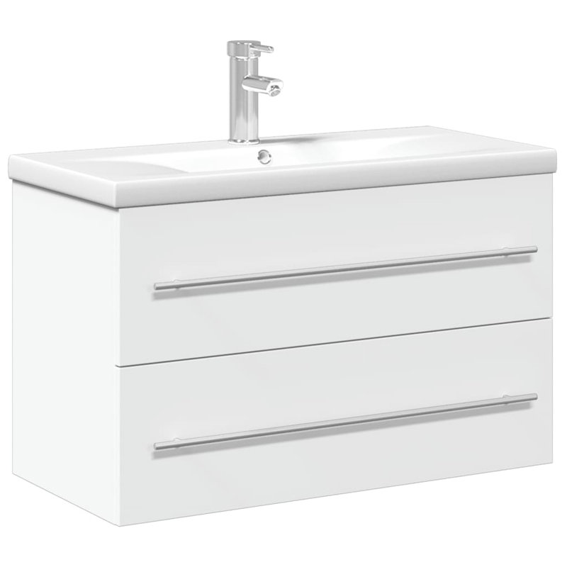 Anuksha 80mm Single Bathroom Vanity with Drop In Ceramic Basin, White