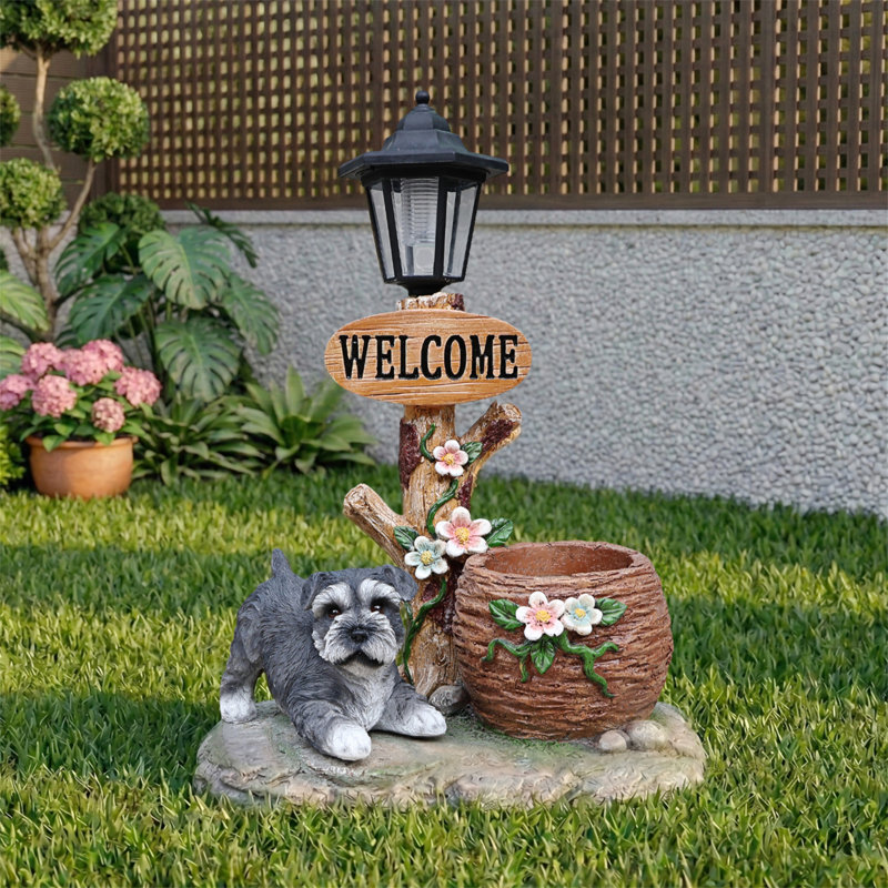 Statue jardinière Schnauzer