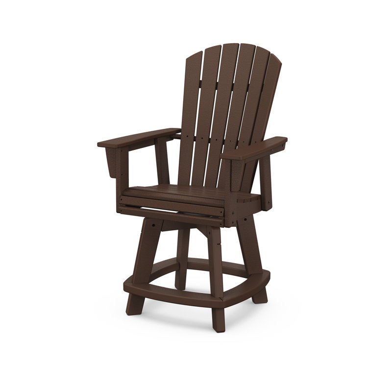 Chaise de comptoir pivotante Nautical Curveback Adirondack, 23,25 po, Acajou