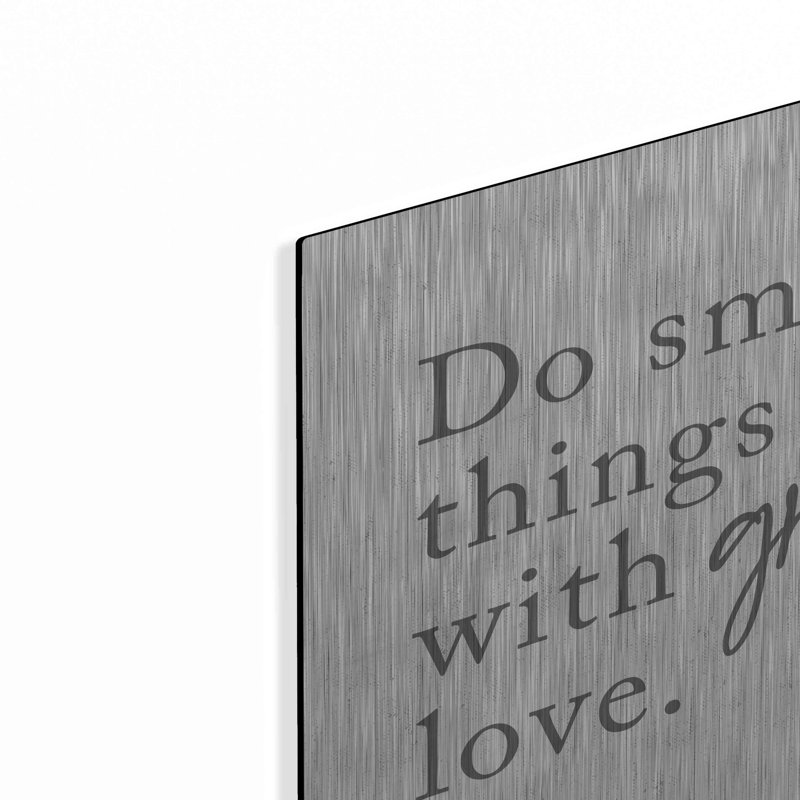 Art mural luxueux «Do Small Things with Great Love» par Lux + Me, H 12 po x l 12 po