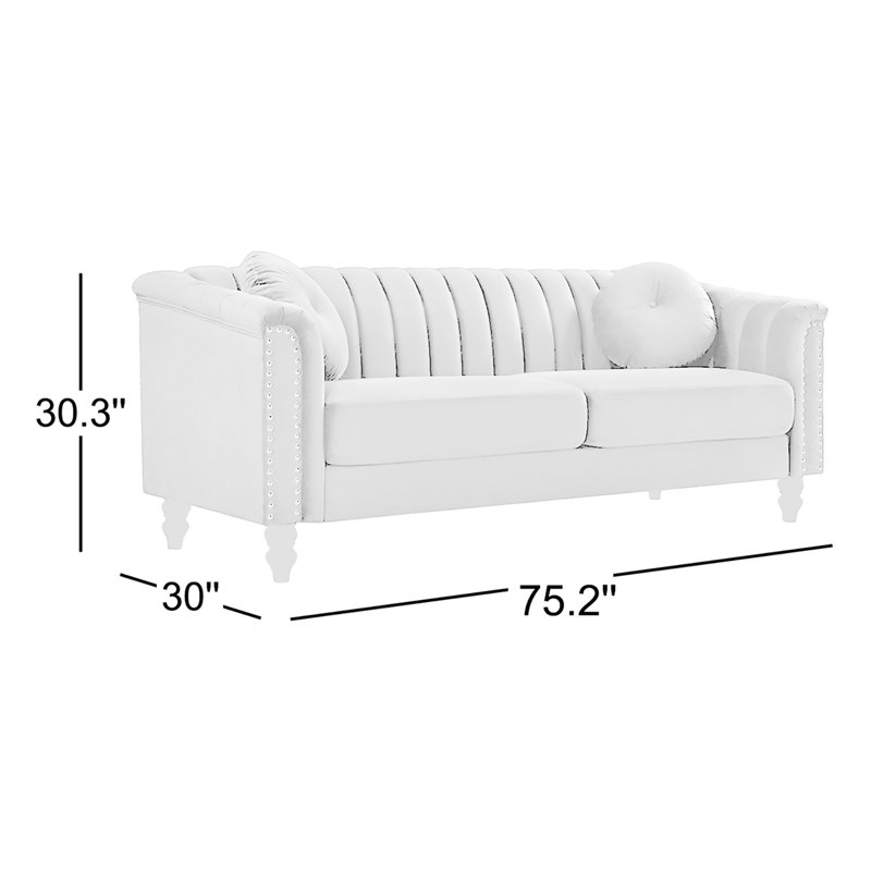 Drevin 75.2'' Velvet Sofa, Black