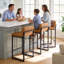 Tabouret de comptoir rembourré à dossier bas avec structure en métal épaissie pour îlot de cuisine-92115246-92115244-91899110