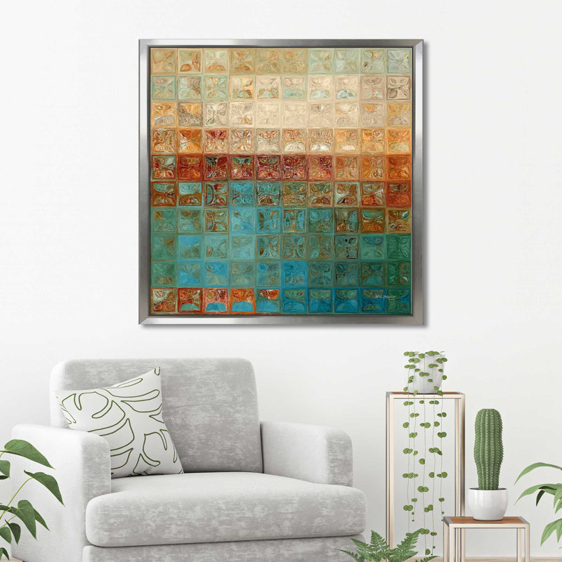 Jean 14:27 La Paix de Dieu par Mark Lawrence - Peinture, Cadre flottant argent, H 27,5 po x l 27,5 po x P 2 po