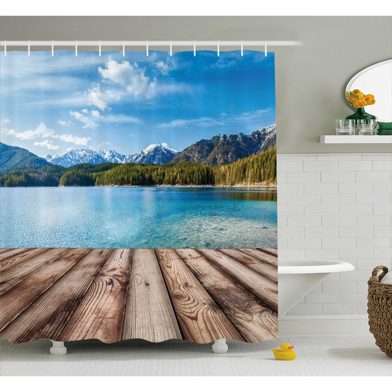 Shower Curtain with Hooks Included, 69" W x 75" L