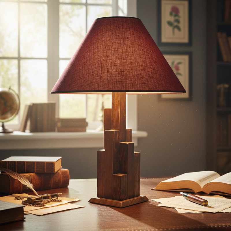 Lampe de table Skyline, Marron foncé, Bourgogne