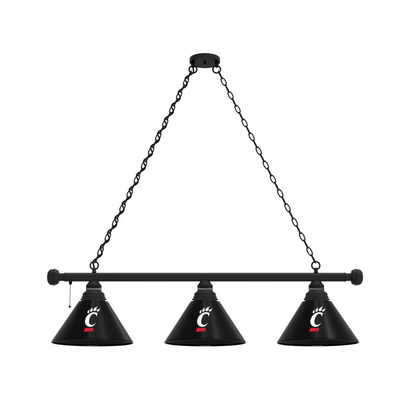 3 - Light Pool Table Lights Pendant, Black, Cincinnati Bearcats
