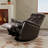 Swivel Glider Recliner With Manual Adjustable Headrest & Footrest In Faux Leather Bentley Dark Brown-391334810