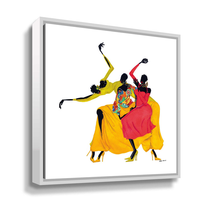 Go Sally Go by Shan sKelly Print on Canvas, 36" H x 36" W x 2" D, White Floater Frame