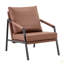 Fauteuil d'appoint moderne en similicuir, fauteuil rembourré simple avec structure en métal robuste, fauteuil de lecture industriel pour salon, chambre, bureau, salle d'attente-2137870966