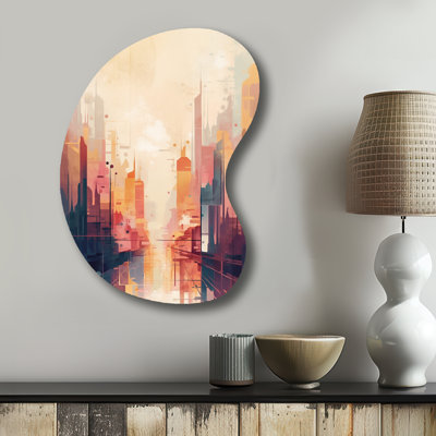 Modern Cubism Cityscape I - City Boom Shape Metal Wall Sculpture