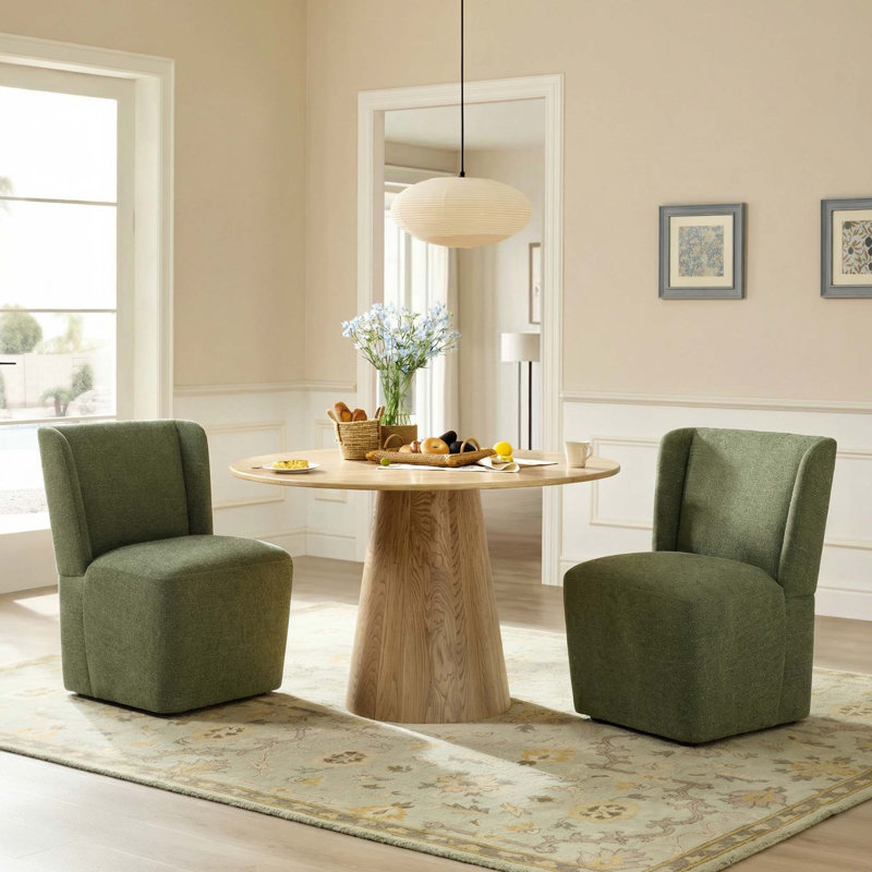 Chaise d'appoint rembourrée Camden, Chenille vert forêt doux