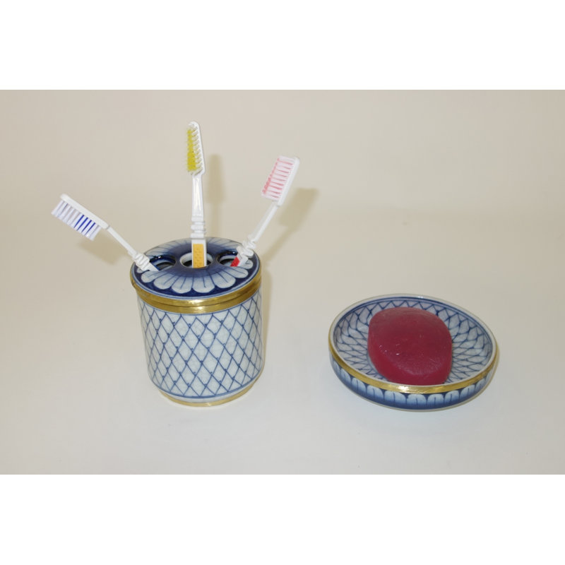 Porcelain China Bathroom Accessory Set