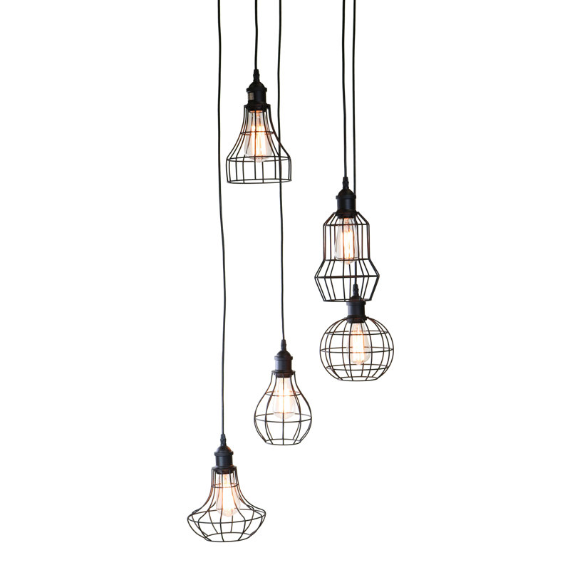 Luminaire suspendu en grappe à 5 lumières