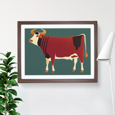 Lovely Cow Abstract 1 Piece Single Picture Frame Wall Art