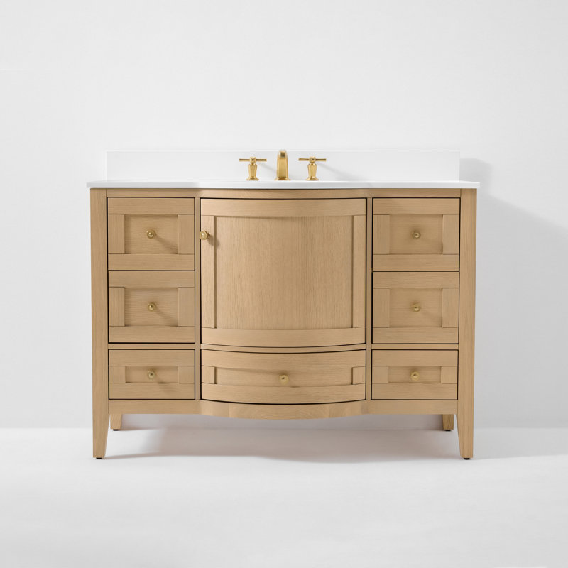 Lauren 48'' W Single Vanity, Gold, Oak