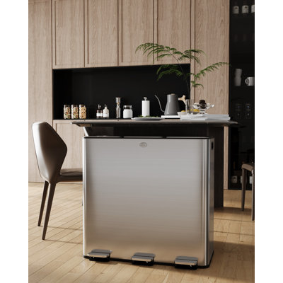 Stainless Steel Touch Top Multi-Compartment Trash/Recycling Bins
