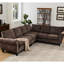 Canapé modulaire en chenille 6 places, modulaire, rivets, roulé, 109,5 po, siège en L 109,5 po chocolat, revêtement-1909035979