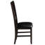 2 chaises de salle à manger - design contemporain, similicuir noir, revêtement 2 pièces à dossier solide, style stable
