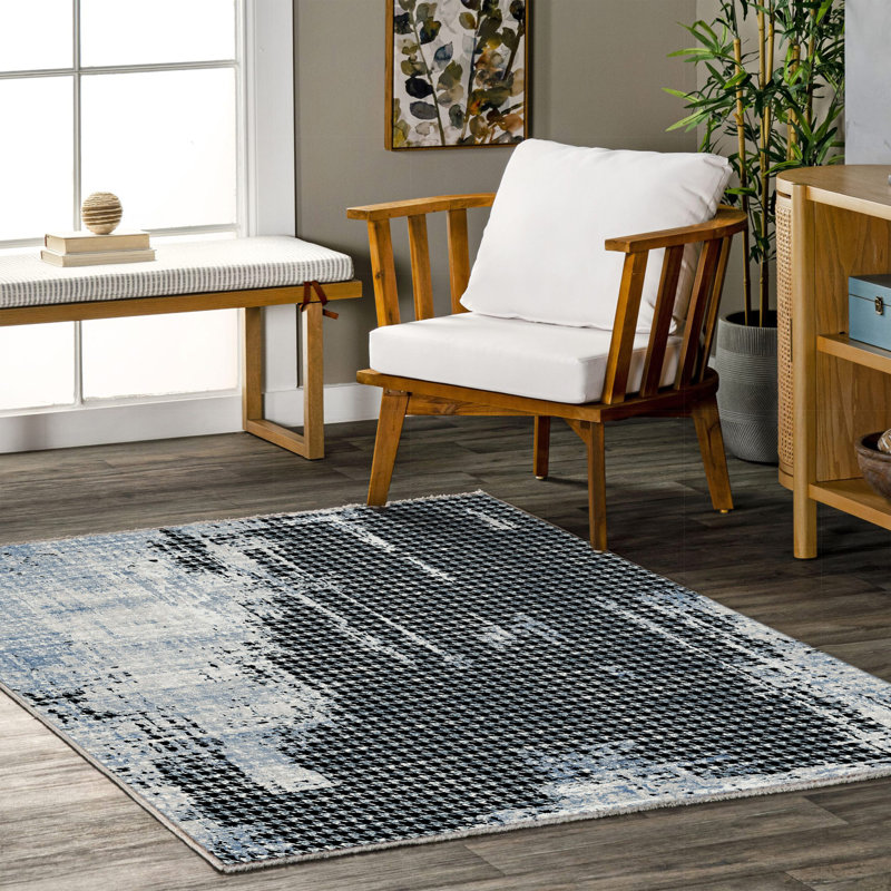 Tapis rectangulaire avec envers antidérapant Nayef, Tapis de couloir 4 pi x 14 pi 10 po