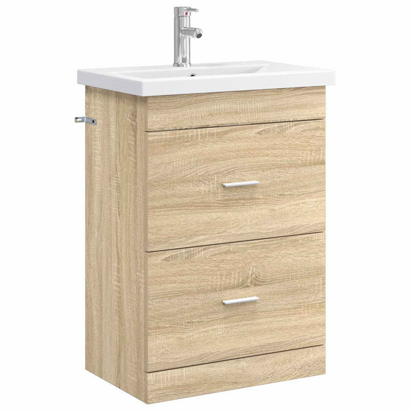 Vanity & Mirror Set, Sonoma Oak