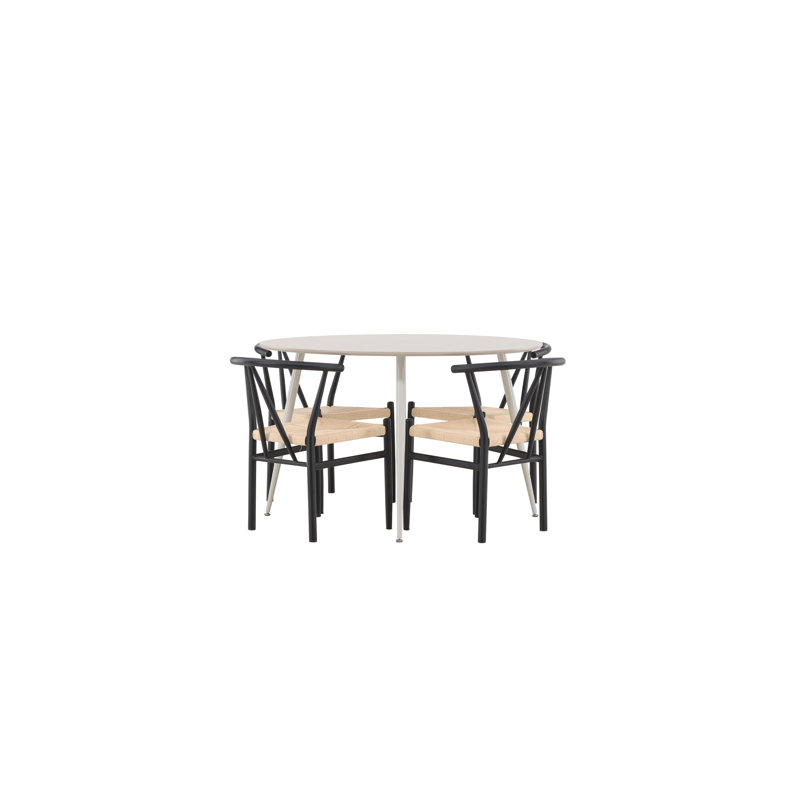Blount 4 - Person Dining Set, Black, Black