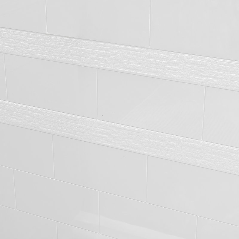 60"L 32"W 78"H Solid Surface Shower Wall Panel 4-piece Direct-to-stud Shower Wall Kit Combo In White