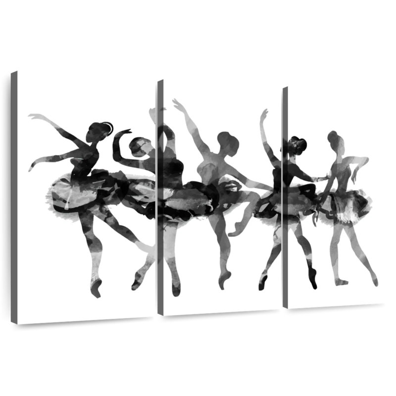 Enn ballerine noire silhouettes, H 32 po x l 50 po