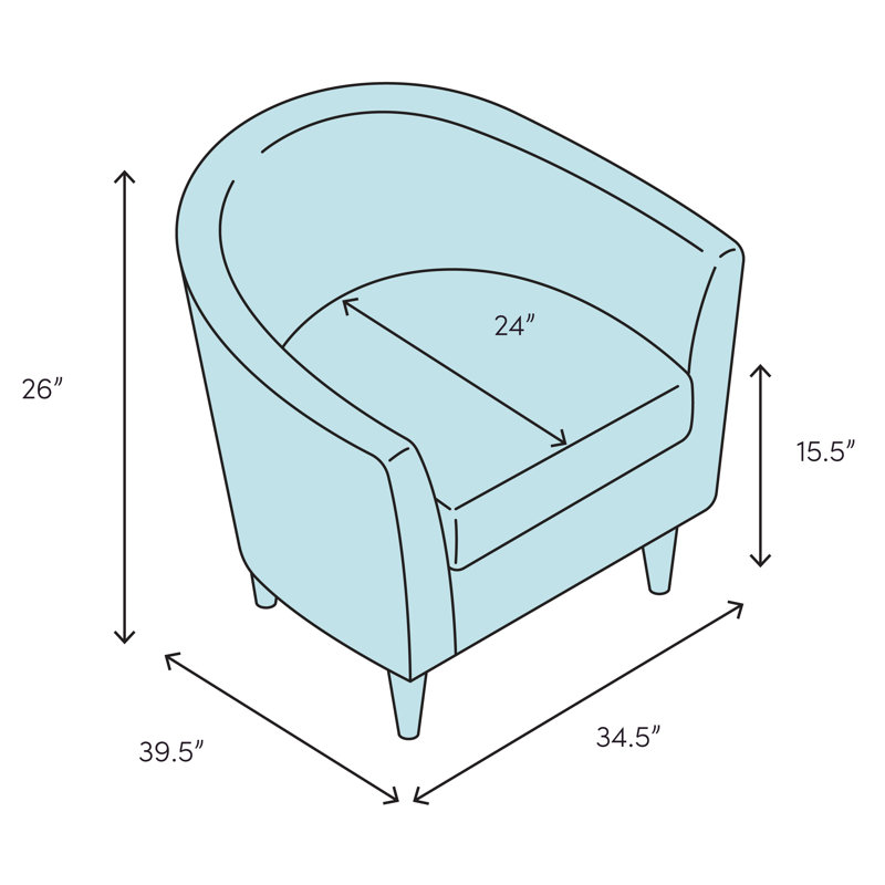 Gray Velvet Channel Tufted Accent Chair with Rimmed Base