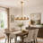 6 - Light Dimmable Gold Wagon Wheel Chandelier