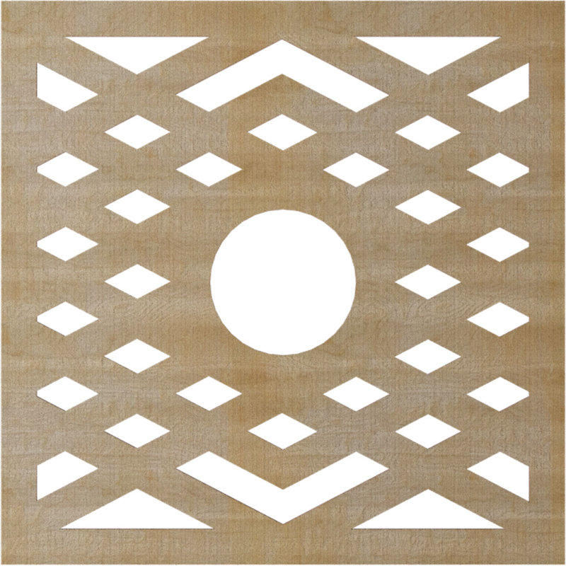 Chevron Ceiling Medallion, Hickory, 34" H x 34" W x 0.25" D