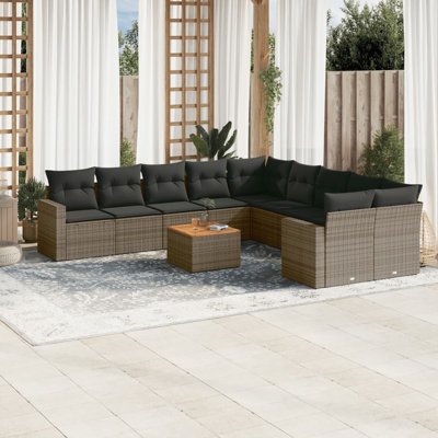  Ensemble de canapé de jardin gris