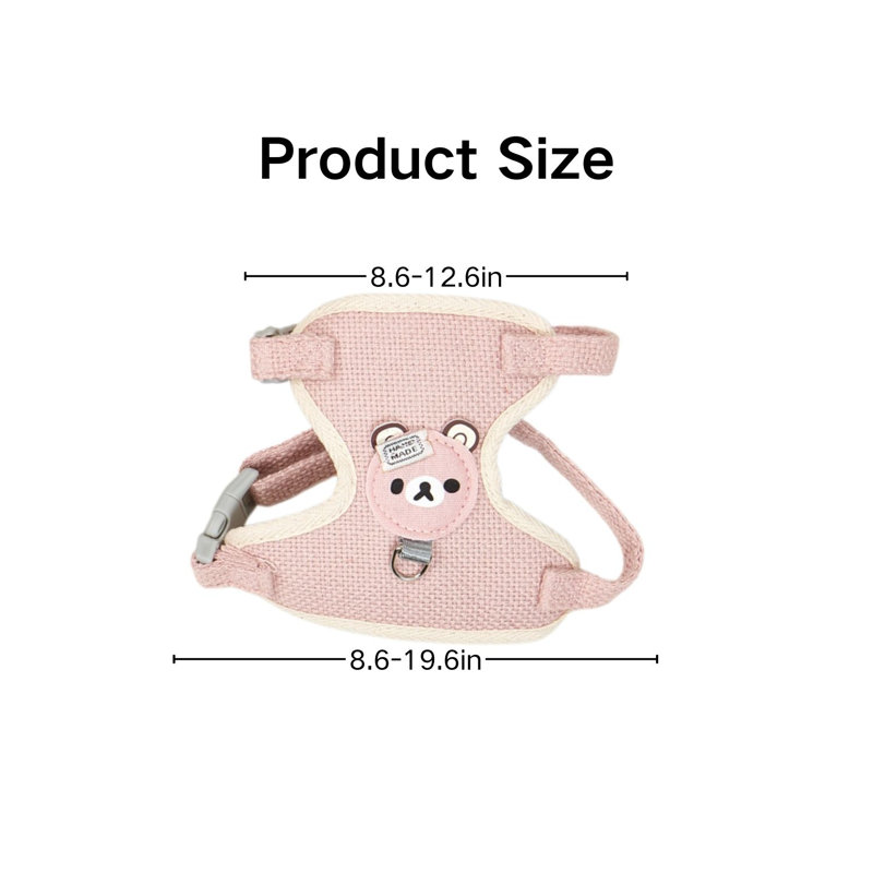 Harnais pour chat avec laisse réglable pour marcher rose, Rose