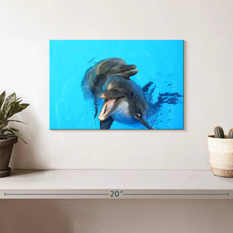 Happy Dolphins, 8" H x 12" W