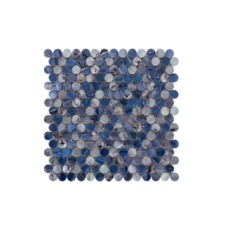 Twilight 1" x 1" Aluminium Penny Round Mosaic Tile
