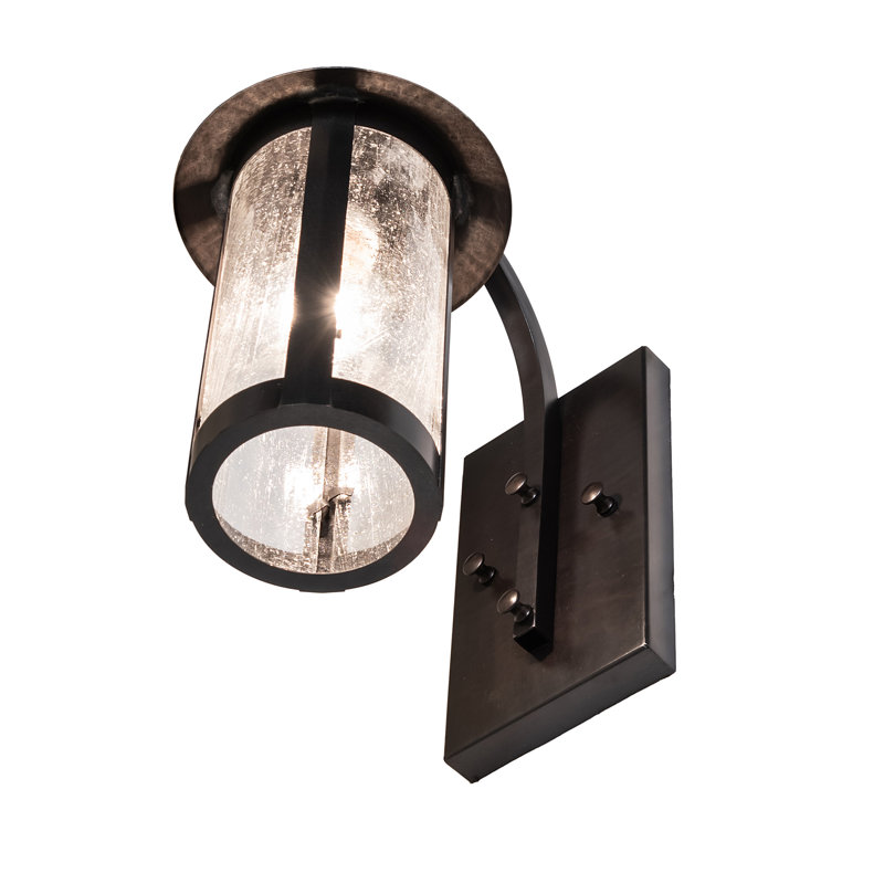 8" Wide Fulton Wall Sconce, 12" H x 6" W x 10" D, Craftsman Brown